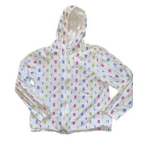 Multicolor Square Pattered Zip-up